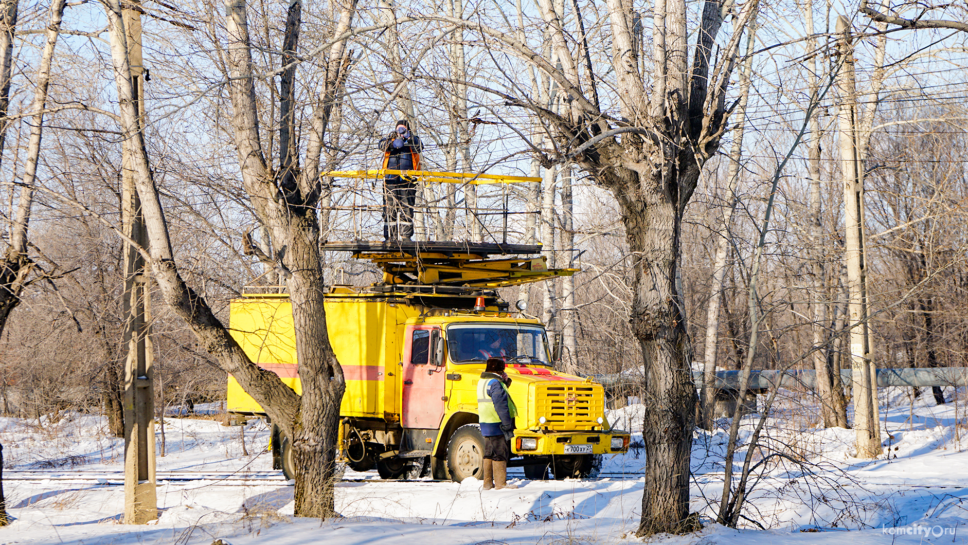 Трамвайное управление демонтирует контактную сеть в отделённом посёлке Комсомольска-на-Амуре