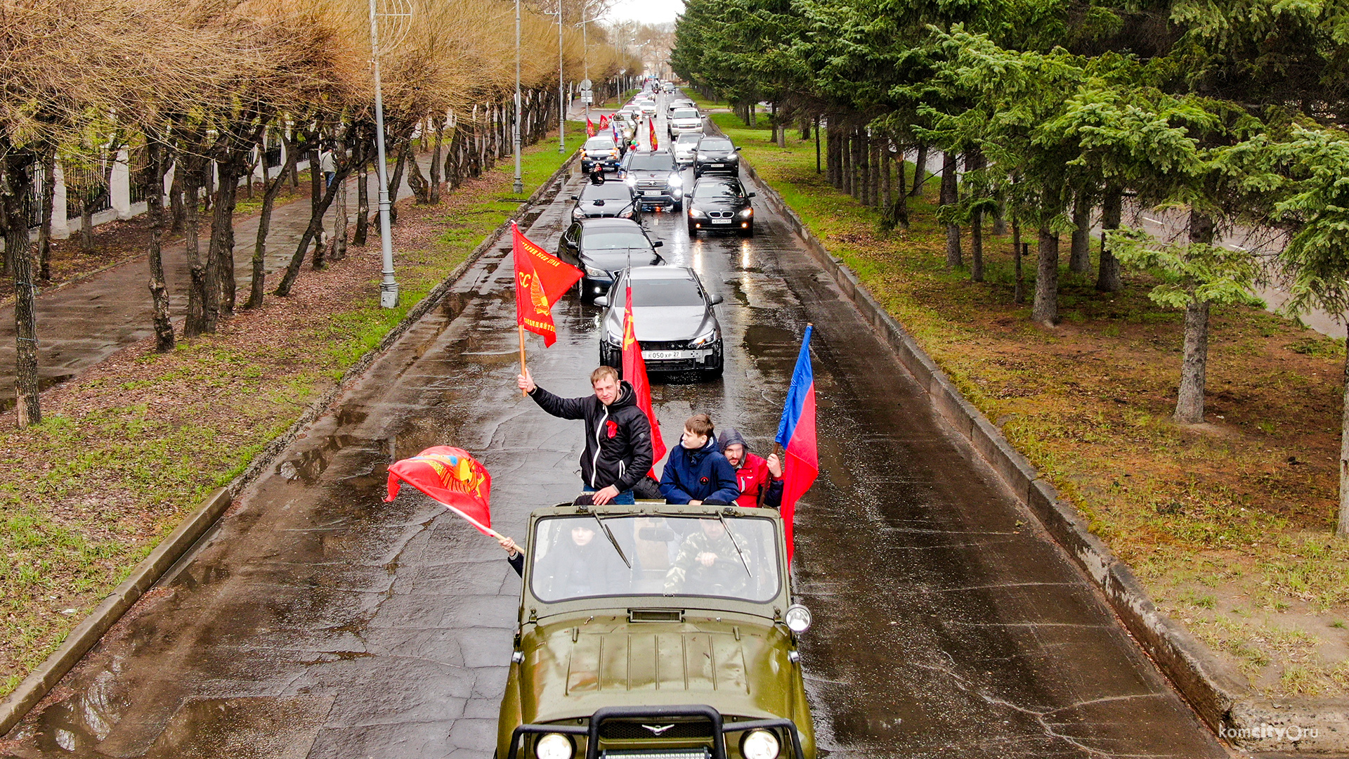Автопробег в честь Дня Победы устроили в Комсомольске-на-Амуре