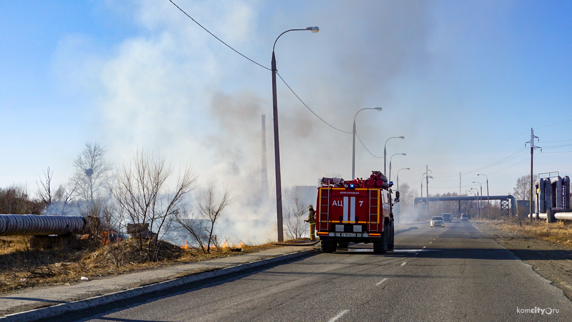 77 травяных палов потушили в Комсомольске-на-Амуре с начала пожароопасного сезона