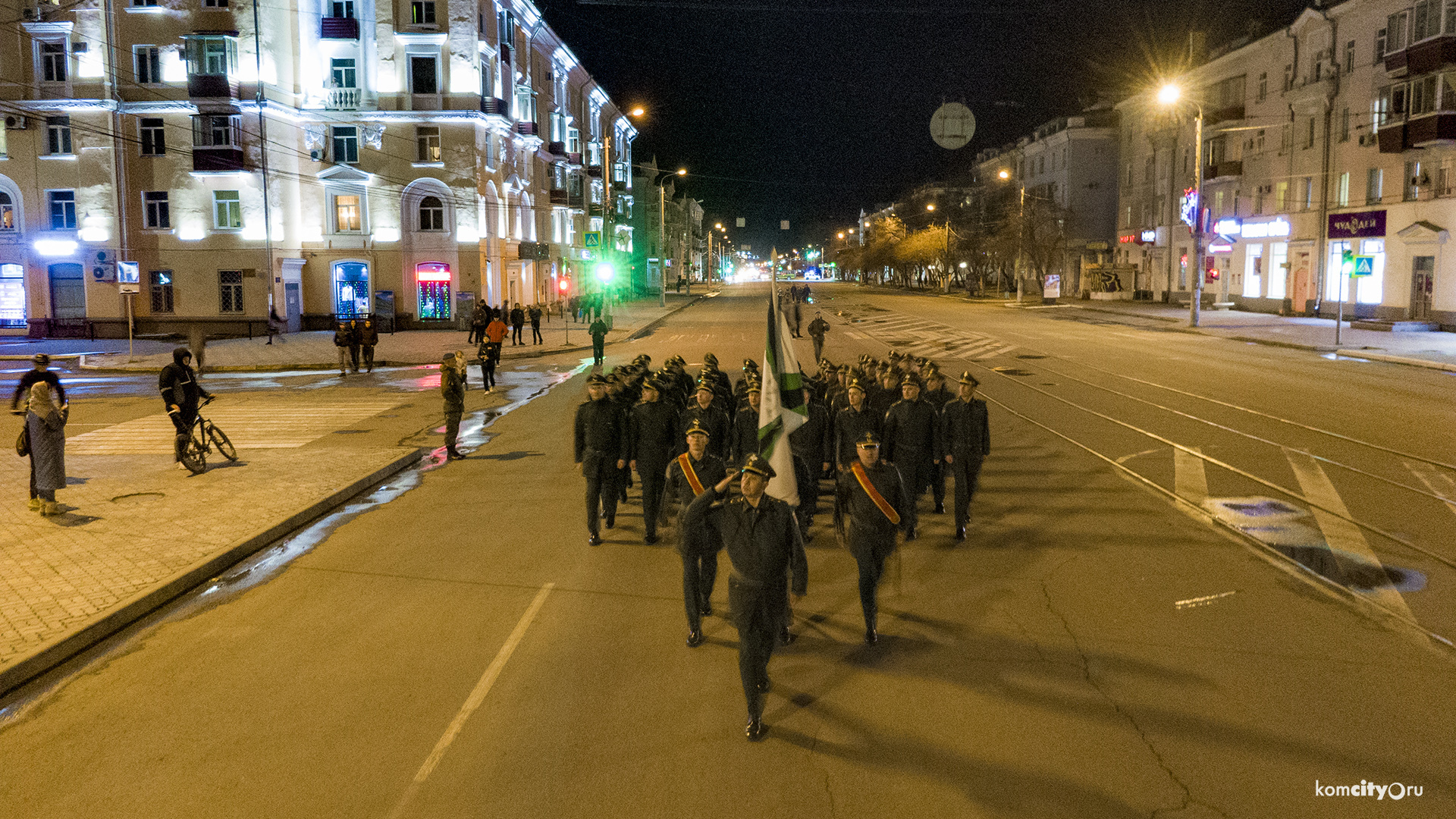 Сегодня из-за репетиции Марша Победы проспект Ленина перекроют с 19:00 на 4 часа
